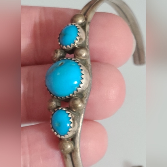 Vintage navajo Patrick Yazzie PY turquoise sterling silver 11g estate native NA - Picture 13 of 16